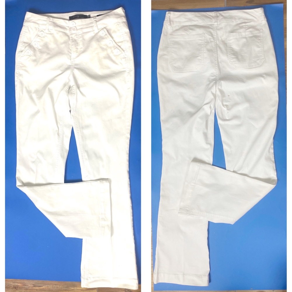 Stylish One 5 One Love My Fit |Wide Leg White Pants 4 Pockets Zip Up Size 10/30